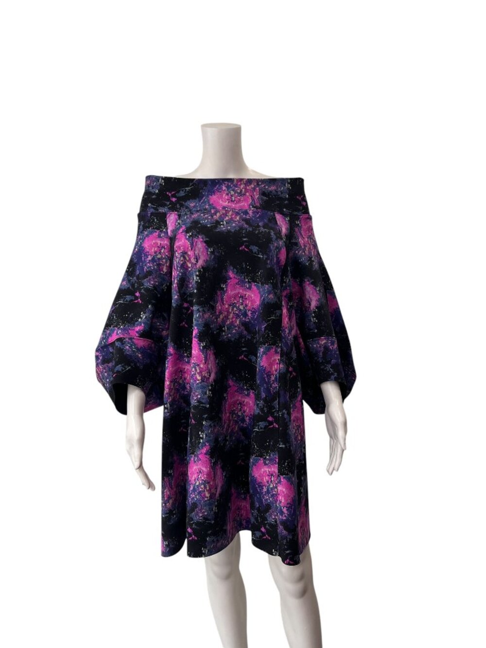 $495 NWT Maria Pinto Pink Genzano Off-The-Shoulder Durga Mini Tunic Dress sz XS